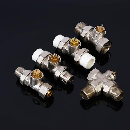 Self-produced and sold direct-sales straight electric thermostatic valve full-copper radiator heating radiator temperature adjustment thermostatic valve in multiple specifications