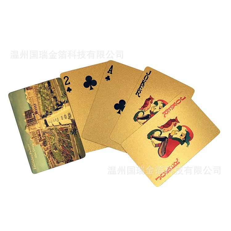 Покер из золотой фольги Dubai Scene Туризм покер карты из золотой фольги из серебряной фольги PET водонепроницаемый покер креативная внешнеторговая гостевая версия