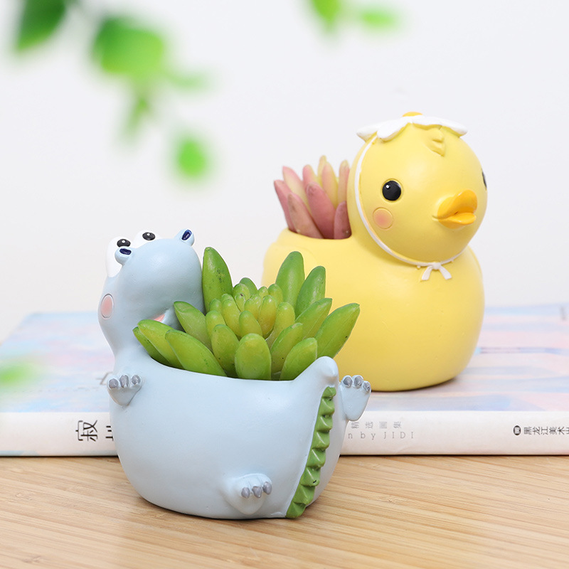 Chậu Cây Resin Bình hoa resin hoạt hình, bình cắm hoa giả, đồ trang trí bàn và nội thất hiện đại (RG-182)