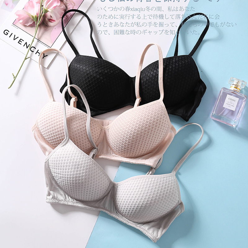 Silk Rimless Thin Bra Underwear Mulberry Silk Simple Traceless plus size Side Collateral Untied Underwear for Women
