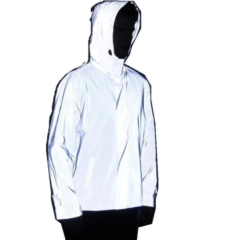 Men's Clothing outdoor sports reflective jackets, large size, hooded, fully reversed Harajuku hip hop windbreakers_ipsvogv.com