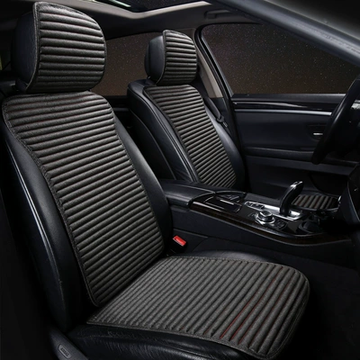 New car seat cushion non-slip breathable one-piece delivery car seat cushion small waist Four Seasons universal model BYD Qin (Four Seasons Pad) - silver-inlaid-black-standard-edition-5-seats