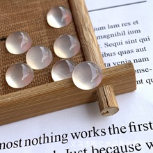 厂家直供 天然白玛瑙玉髓圆戒面 平底镶嵌 贴片手工DIY饰品配件