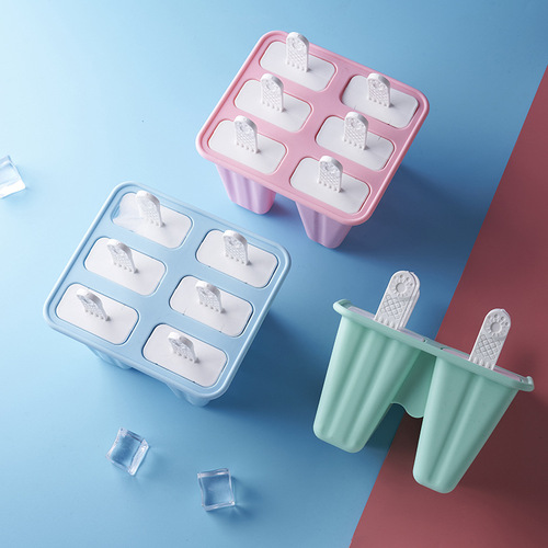DIY Ice Cream Mold Children's Silicone Bar Ice Cube Tray Ice Cream Making Tool Ice Cube Sticks Box Wholesale