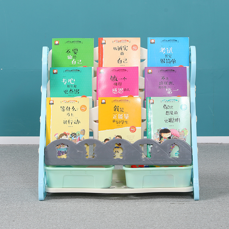 Estantería de juguete para bebés para niños estantería de libros de fotos de acabado de piso para niños gabinete de almacenamiento grande multicapa para bebés