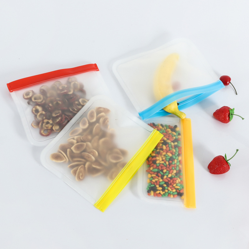 Cremallera de color PEVA bolsa de mantenimiento fresco refrigerador almacenamiento de alimentos bolsa de mantenimiento fresco bolsa ziplock de alimentos logotipo imprimible