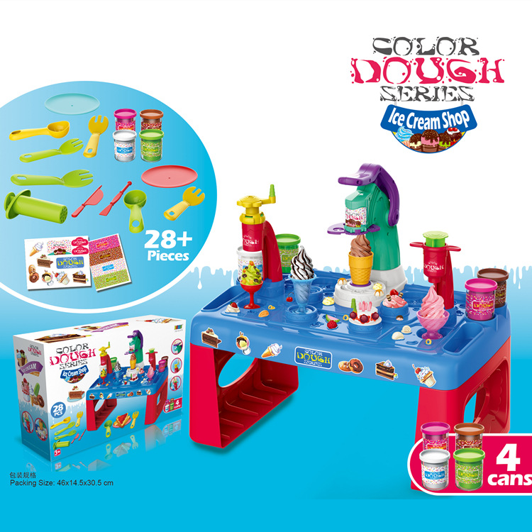 Niños plastilina DIY arcilla helado caramelo tridimensional de color arcilla juego de mesa juguete del molde de la casa