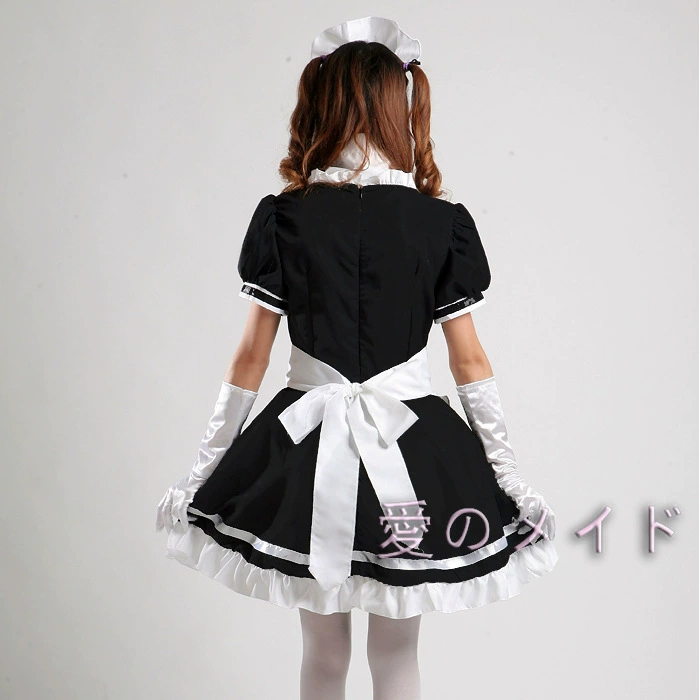 Костюм горничной для косплея (Maid) черно-белый, полиэстер, передник и ободок, размеры S–5XL