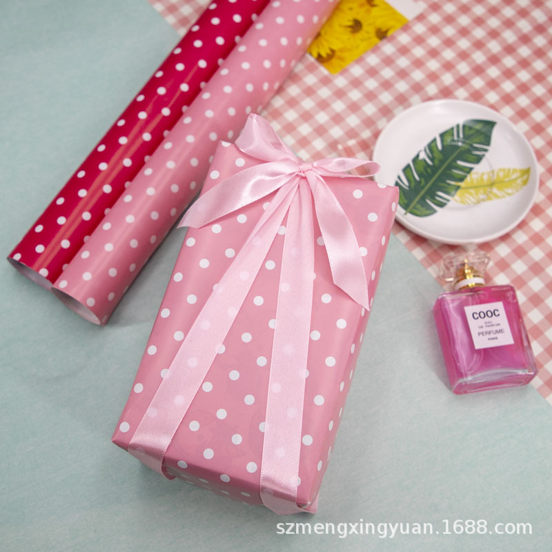 Rosa azul a cuadros rayas lunares simple regalo para niños y niñas papel de regalo caja de regalo papel de color hecho a mano