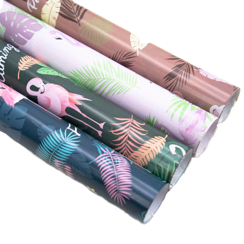 Verano Flamingo tortuga hoja fresca serie regalo caja de regalo papel de embalaje ins estilo material de embalaje
