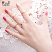 日韩新款高级感电镀钛钢圆形素圈情侣对戒不掉色小众不锈钢戒指女