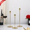 European -style iron candle table table Iron single -headed candlestick creative Nordic electroplated wedding golden candlestick ornament