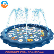 PVC新款动物喷水垫圆形儿童戏水玩具字母游戏垫户外宝宝草坪垫