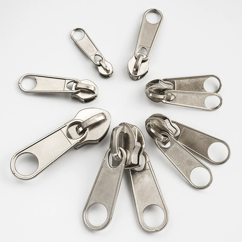 Оптовая продажа № 3 5 № 8 № 10 нейлоновая молния головка электрическая белая металлическая сумка для домашнего текстиля двойная длинная пластина