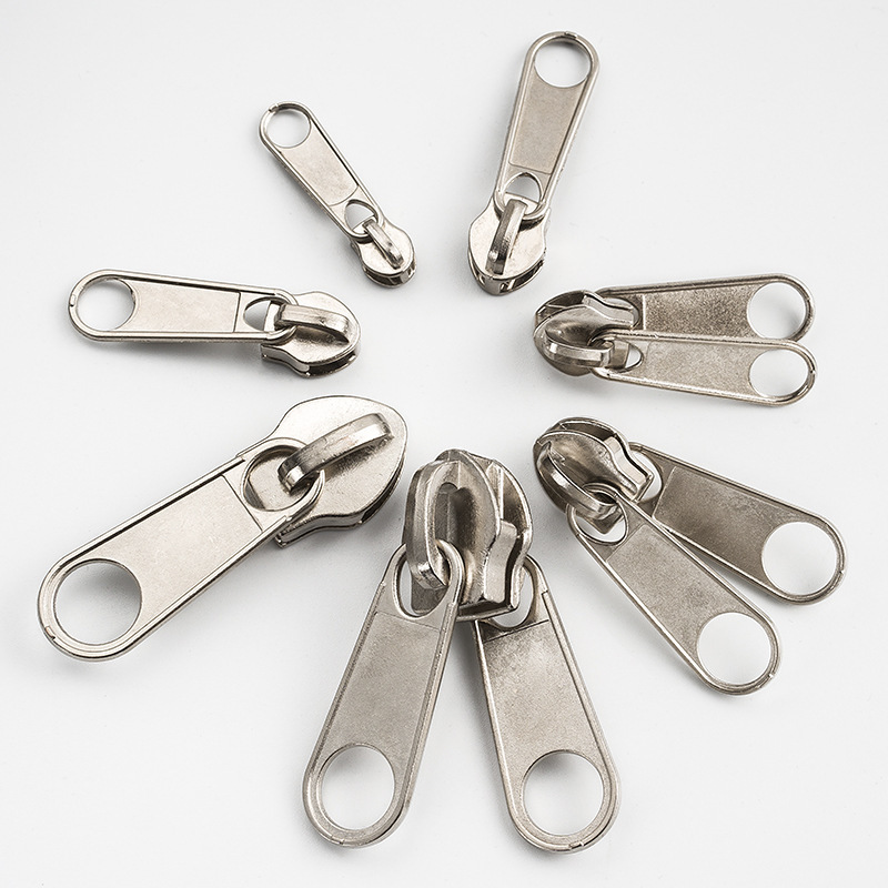 in stock wholesale No. 3, No. 5, No. 8, No. 10 nylon zipper head electric white metal luggage home textile double long plate zipper head in stock wholesale No. 3, No. 5, No. 8, No. 10 nylon zipper head electric white metal luggage home textile double long plate zipper head