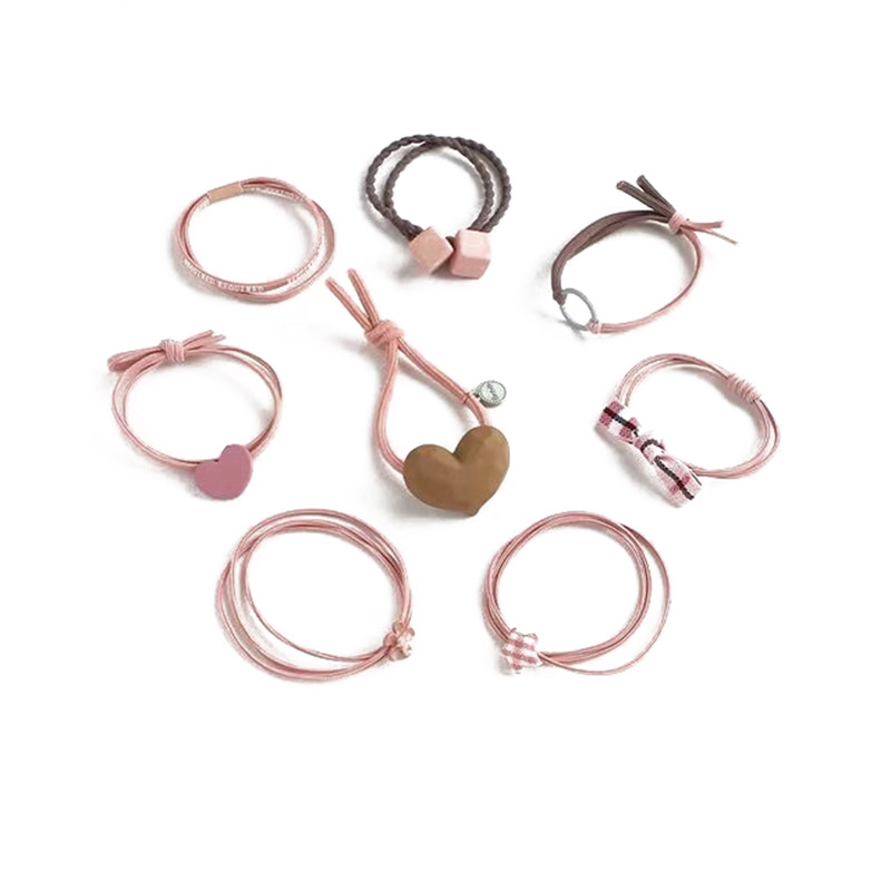 8 cuerda de cabeza coreana para mujeres coreanas lindas cuerdas de cabello Mori cubierta de cuero para mujeres redins bandas de goma anillo