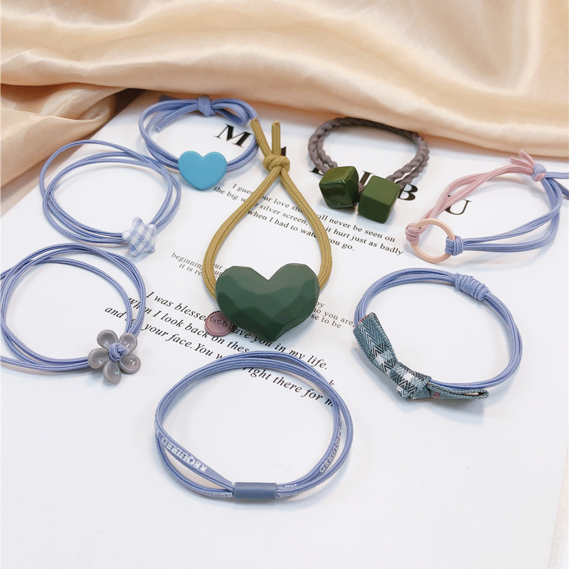 8 cuerda de cabeza coreana para mujeres coreanas lindas cuerdas de cabello Mori cubierta de cuero para mujeres redins bandas de goma anillo