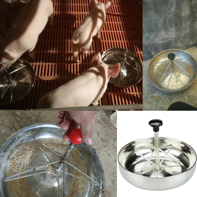 Comedero de acero inoxidable lechón alimentación olla producción cama fija Cerda conservación alimentación equipo de alimentación de cerdos comedero de cerdos