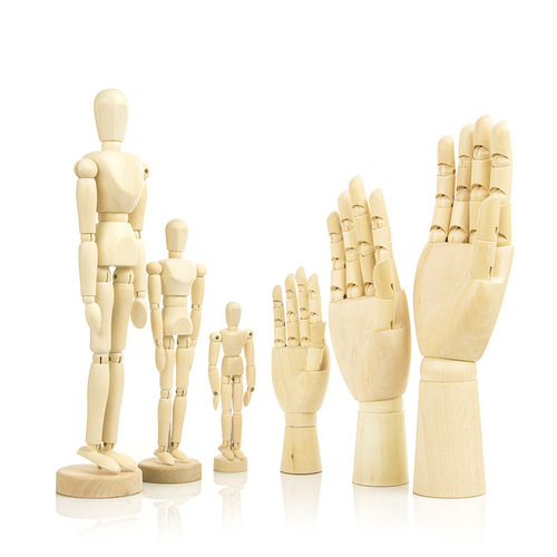 Borens wooden hand 12-inch wood color comic sketch model wooden man creative home furnishings puppet man decoration