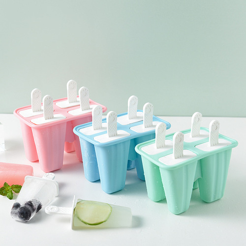 DIY Ice Cream Mold Children's Silicone Bar Ice Cube Tray Ice Cream Making Tool Ice Cube Sticks Box Wholesale