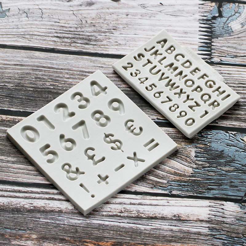 DIY mayúscula número fondant molde de silicona pastel de chocolate ultra-ligero arcilla epoxi molde