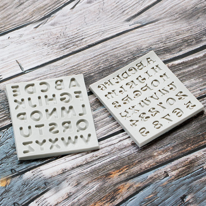 Número de letra molde de silicona cristal epoxi mayúscula llavero colgante arcilla decorativa molde de silicona