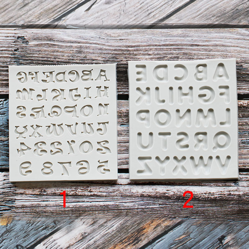 Número de letra molde de silicona cristal epoxi mayúscula llavero colgante arcilla decorativa molde de silicona