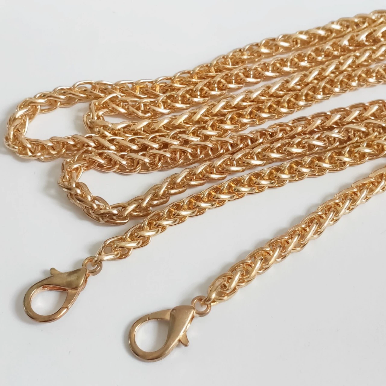 1,2 м легкая золотая цепочка сумка через плечо Пряжка для собак Пряжка для креветок Золотой пистолет цвет цепи опционально dly Снежная Пряжа сумка ручной работы