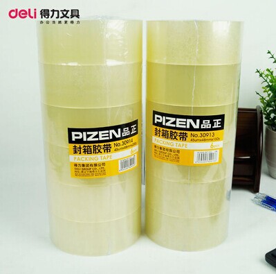 得力30914封箱胶带/透明打包胶带 48mm*200y 6卷/筒 粘性好批发价