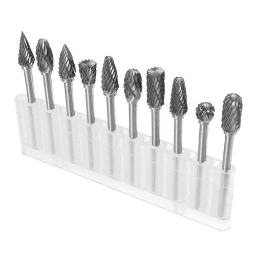 Tungsten Carbide Grinding Head with Titanium Coating, Rotary File Grinding Head for Woodworking, Wood Carving, and Root Carving Set