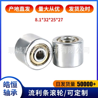 加 工定 制流利条滚轮 w-2025BS传送6*20*25金属福莱轮高转速