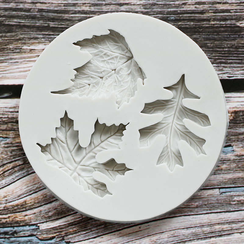 Hoja fondant molde de silicona para hornear DIY hoja de arce hoja verde decoración de pasteles molde de chocolate molde de arcilla