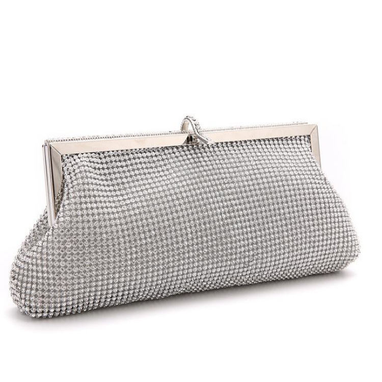 Bolso de noche brillante con diamantes de imitación para mujer clutch de novia boda y banquete