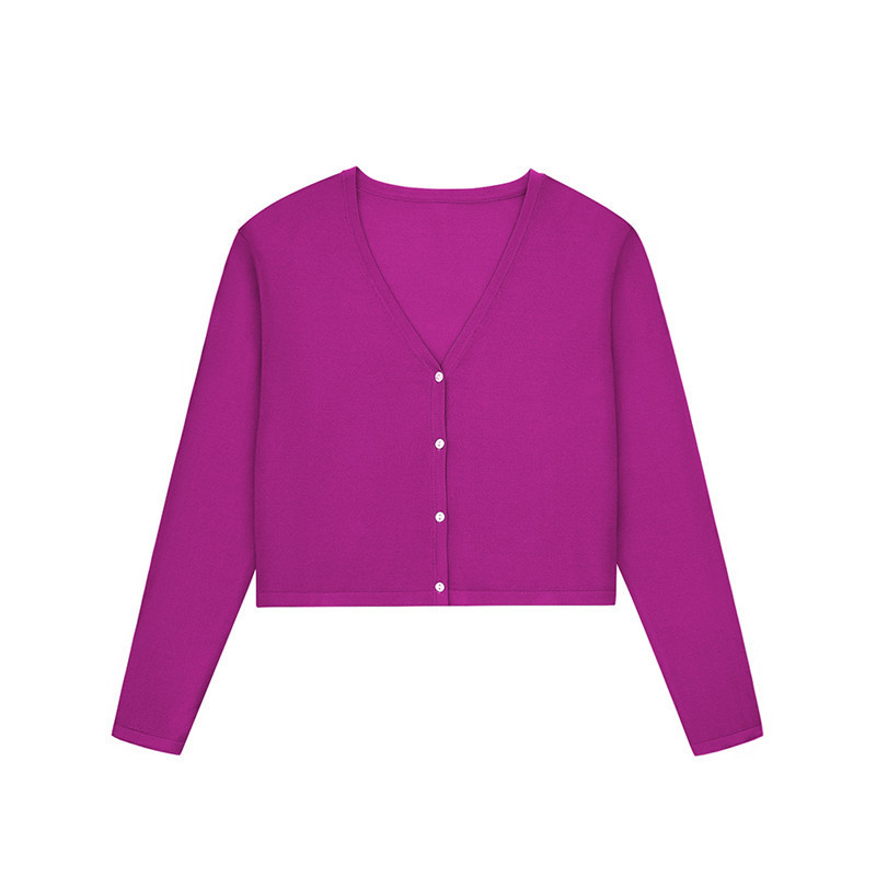 Ice Silk Knitted Cardigan Jacket for Women, Thin Spring V-Neck Loose Early Autumn Long-Sleeved Top, Early Spring Fashion Ice Silk Knitted Cardigan Jacket for Women, Thin Spring V-Neck Loose Early Autumn Long-Sleeved Top, Early Spring Fashion