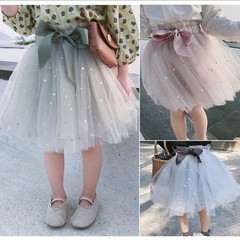 童裝 2024春夏新款女童網紗裙半身裙蓬蓬公主網紗短裙小女孩裙子