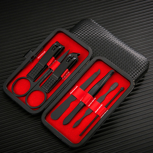 Stainless steel nail clipper set 7 pieces logo beauty pliers full set of manicure and pedicure scissors
