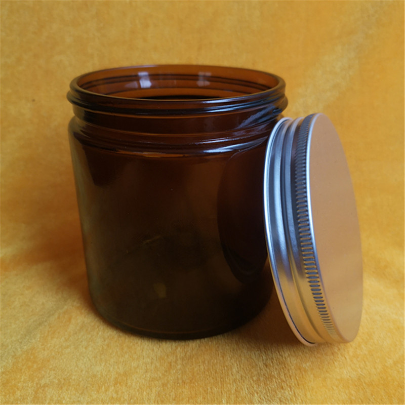 480ml棕色大口采样瓶膏霜瓶茶色广口食品保健品瓶蜡烛罐可配盖