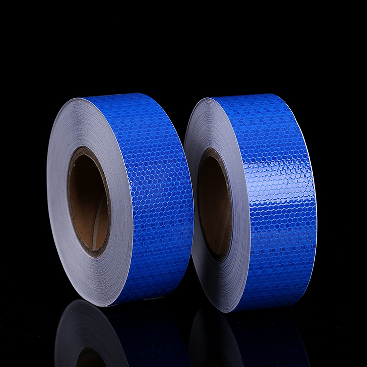 蓝色晶格反光贴货车反光贴工程级警示反光膜夜间反光贴车用反光条