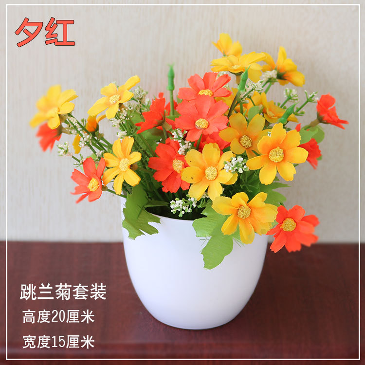 Suministro directo de fábrica tela de seda flor artificial bonsai decoración de escritorio flor falsa olla artificial decoración interior flor decorativa