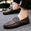 Trend loafers for leisure for leather shoes, summer breathable footwear, 2024 years, soft sole