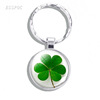 Keychain, glossy crystal, pendant, jewelry, four-leaf clover, with gem, Birthday gift, wholesale