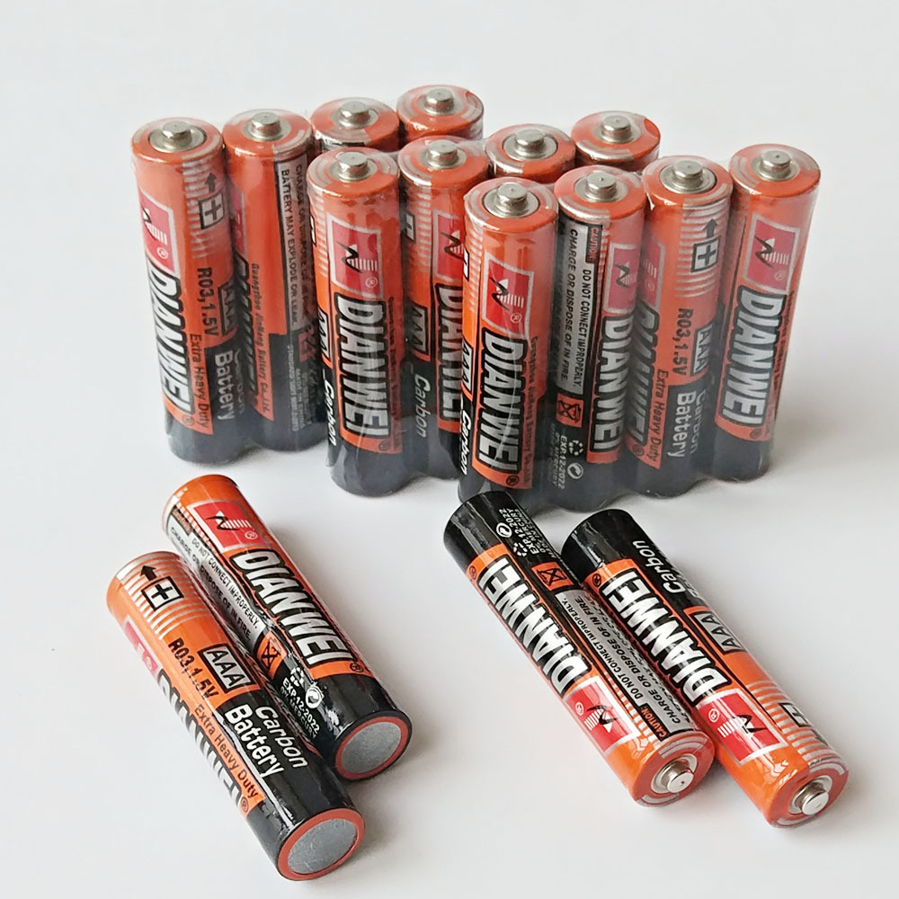 DIANWEI碳性7号玩具电池R6s/AA1.5V遥控器手电筒干电池批发