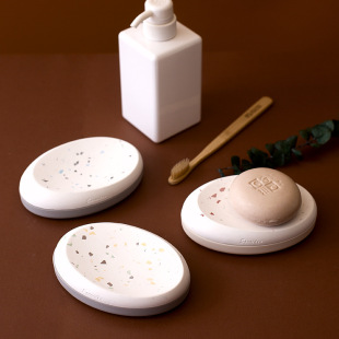 Popular Diatomite Soap Holder Soap Box Toilet Water Absorbent Washing Table Bathroom Household Supplies terrazzo Soap Box