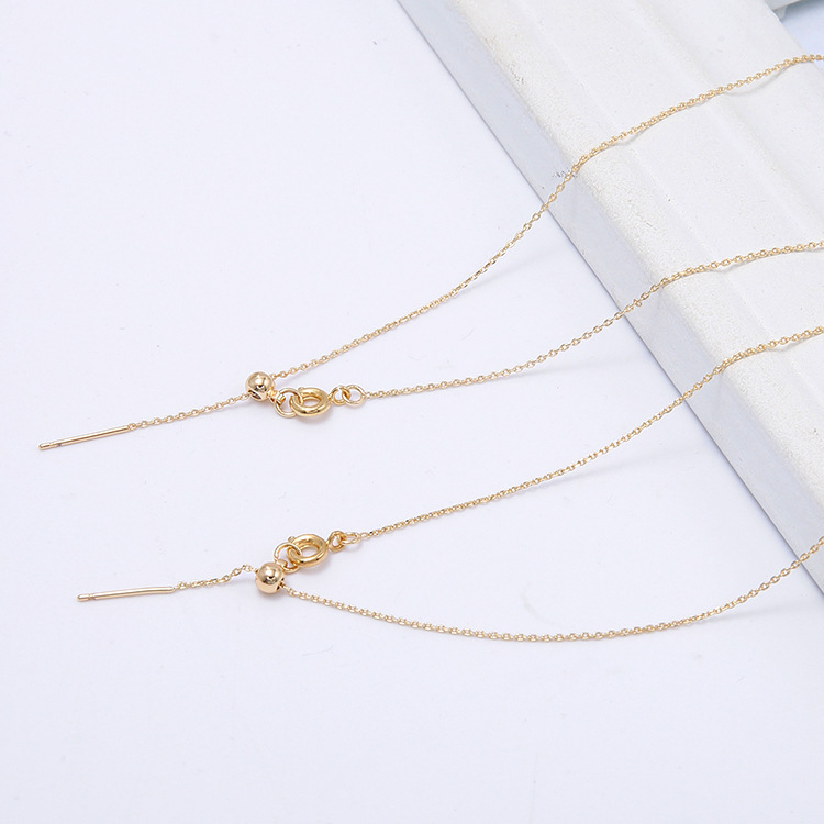 14K Gold-Plated Necklace Bracelet Pin-Type Universal Chain Pearl Threading Chain DIY Adjustable Positioning Beads Lulutong Positioning Beads