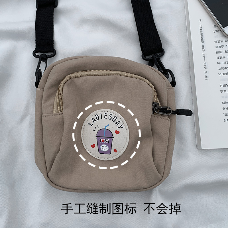 Bolso bandolera pequeño 2025 para mujer, versión coreana Ulzzang, estilo ins, simple, versátil, lindo, bolso de tela para estudiantes, dropshipping