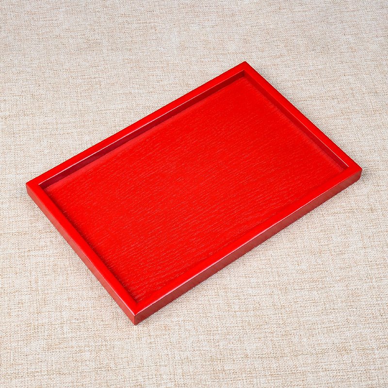 One wooden rectangular tea tray