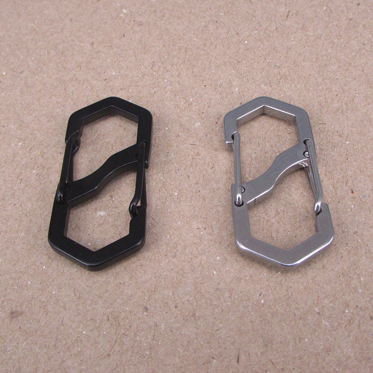 LaSEr Cutting EDC Multifunctional StainlESS StEEl CarabinEr S-ShapEd Spring Hook Hanging BucklE Quick Hook Small E2