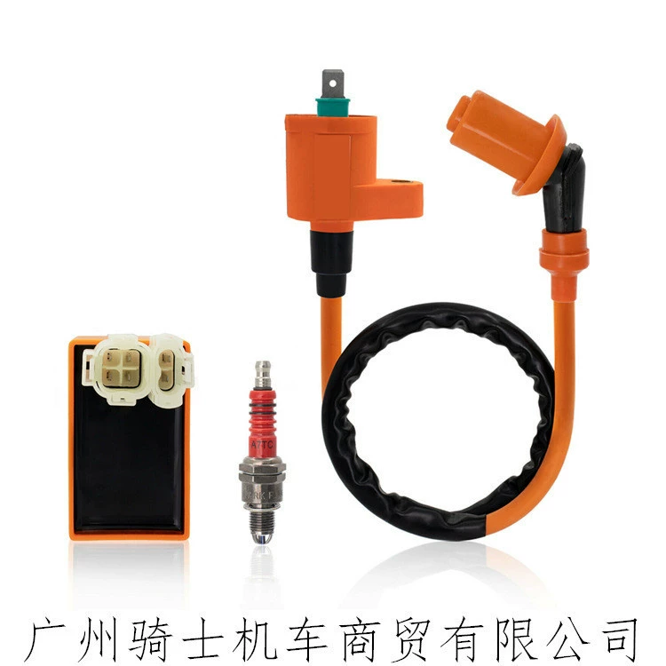 GY6/50cc/125cc/150cc трехполюсный красный A7TC свеча зажигания оранжевый модифицированный катушка зажигания воспламенитель