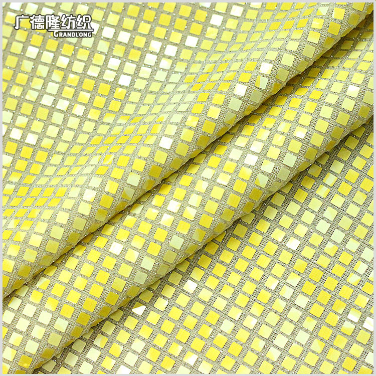 草绿蜜桃粉扎染渐变闪闪亮片亮丝面料舞台服上衣裙子箱包鞋礼服布