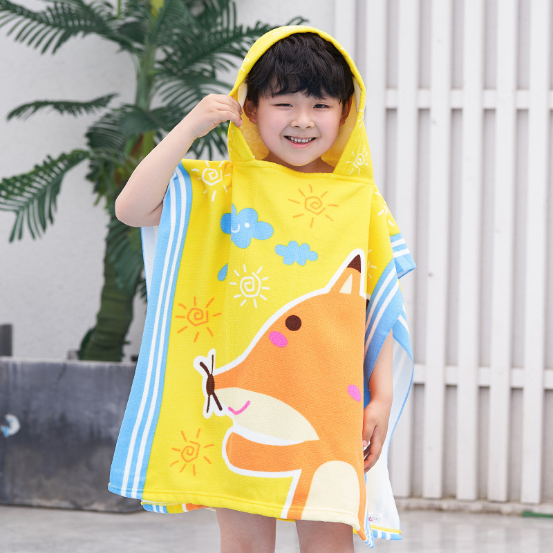 Manufacturer Processing Customized Kidsren's Bath Towel Beach Towel Cloak Kidsren's Cloak Cartoon Reactive Printed Hooded Bath Towel Manufacturer Processing Customized Kidsren's Bath Towel Beach Towel Cloak Kidsren's Cloak Cartoon Reactive Printed Hooded Bath Towel